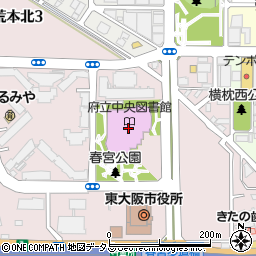 大阪府立中央図書館周辺の地図