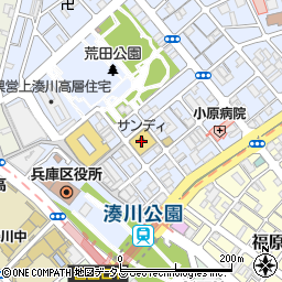 サンディ湊川店周辺の地図