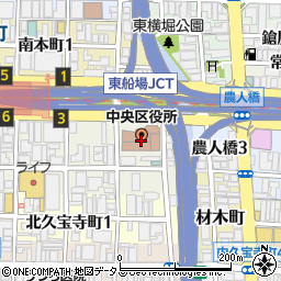 大阪市中央区役所周辺の地図