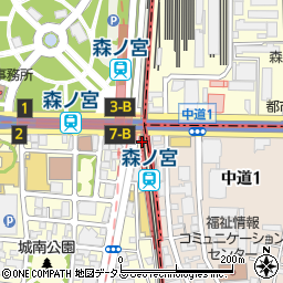 セブンイレブンハートインＪＲ森ノ宮駅北口店周辺の地図