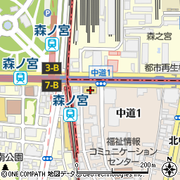 デイリーヤマザキ森ノ宮駅前店周辺の地図
