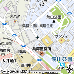 兵庫県神戸市兵庫区荒田町4丁目30周辺の地図