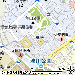 兵庫県神戸市兵庫区荒田町2丁目17周辺の地図