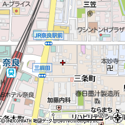 奈良県奈良市三綱田町周辺の地図