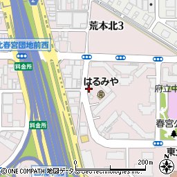 大阪府営東大阪春宮住宅４号棟周辺の地図