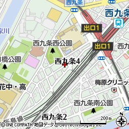 大阪府大阪市此花区西九条周辺の地図