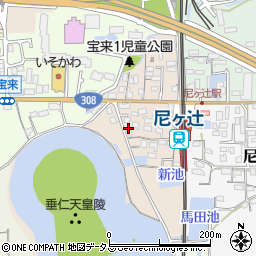 奈良県奈良市尼辻西町周辺の地図