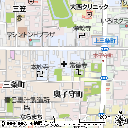 奈良県奈良市下三条町周辺の地図