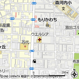 ウエルシア東大阪森河内東店周辺の地図