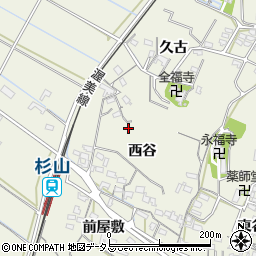 愛知県豊橋市杉山町西谷周辺の地図