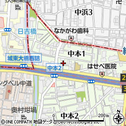 〒537-0022 大阪府大阪市東成区中本の地図