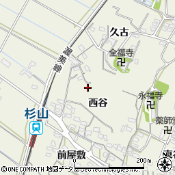 愛知県豊橋市杉山町（西谷）周辺の地図