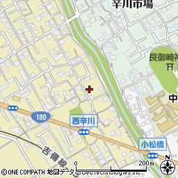 岡山辛川郵便局周辺の地図