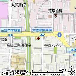 奈良中央三菱奈良本店周辺の地図