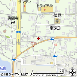 奈良県奈良市宝来3丁目15周辺の地図