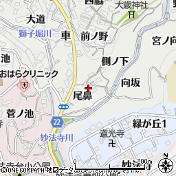 兵庫県神戸市須磨区車尾鼻周辺の地図