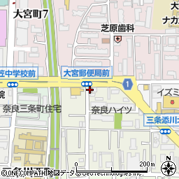 奈良大宮郵便局 ＡＴＭ周辺の地図