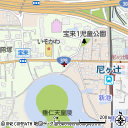 奈良宝来郵便局周辺の地図