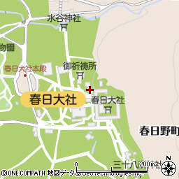 春日大社　桂昌殿周辺の地図
