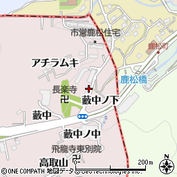 兵庫県神戸市須磨区妙法寺藪中ノ下周辺の地図