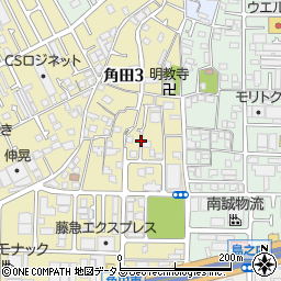 大阪府東大阪市角田3丁目周辺の地図