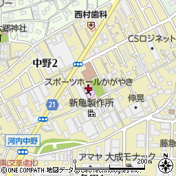東大阪市立スポーツ施設スポーツホール・かがやき周辺の地図
