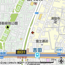 ローソンストア１００吉田駅前店周辺の地図