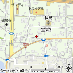 奈良県奈良市宝来3丁目14周辺の地図