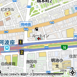 ホテルルートイン大阪本町駐車場周辺の地図