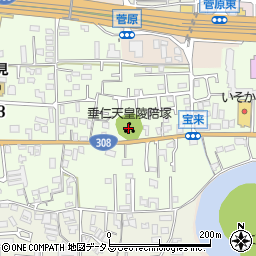 奈良県奈良市宝来2丁目16周辺の地図