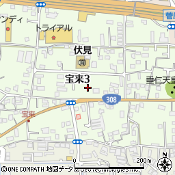 奈良県奈良市宝来3丁目8周辺の地図