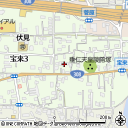 奈良県奈良市宝来2丁目23周辺の地図