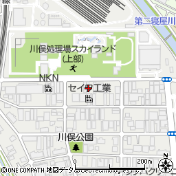 大阪府東大阪市川俣周辺の地図