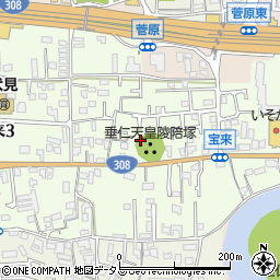 奈良県奈良市宝来2丁目周辺の地図