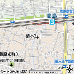 岡山市営　高島駅前自転車等駐車場周辺の地図