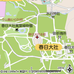 春日大社本殿周辺の地図