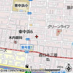 大阪府大阪市城東区東中浜6丁目14周辺の地図