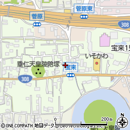 奈良県奈良市宝来2丁目3周辺の地図