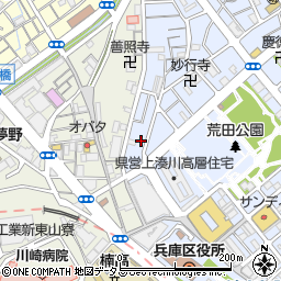 兵庫県神戸市兵庫区荒田町4丁目28-11周辺の地図