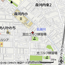 大阪府東大阪市森河内東周辺の地図