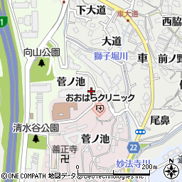兵庫県神戸市須磨区車（菅ノ池）周辺の地図