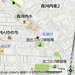 大阪府東大阪市森河内東周辺の地図