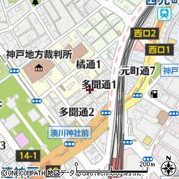 コインパーク多聞通駐車場周辺の地図