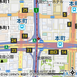 大阪市立本町地下駐車場周辺の地図