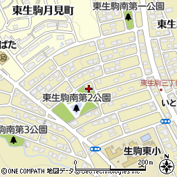東生駒南自治会館周辺の地図