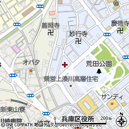 兵庫県神戸市兵庫区荒田町4丁目9-1周辺の地図