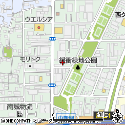 大阪府東大阪市中新開周辺の地図