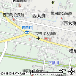 西田町周辺の地図