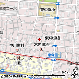 大阪府大阪市城東区東中浜6丁目周辺の地図