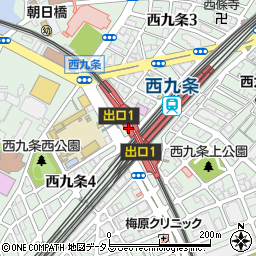 ローソンＨＢ阪神西九条店周辺の地図